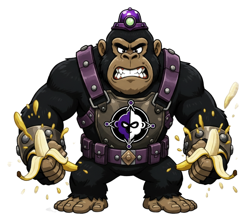 Grunk, a heavy-lifting gorilla henchman, official Monkeys on Patrol artwork
